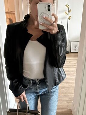 Elie Tahari Black Leather Jacket